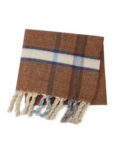 Charlie Chequered Winter Scarf in Brown