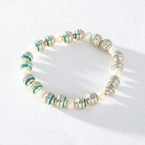 Freshwater Pearl & Enamel Stacking Bracelet Collection