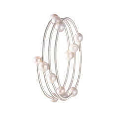 Freshwater Pearl Stainless Steel Silver Cuff Bracelets