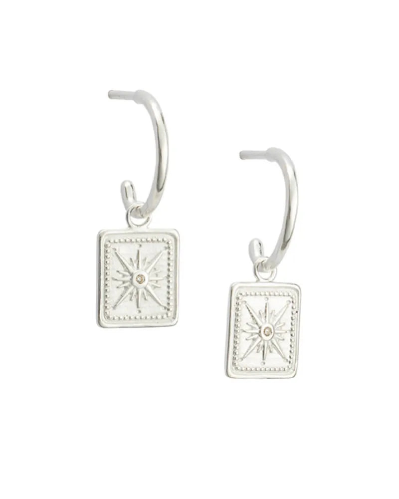 Freya Medallion Delicate Hoop Earrings