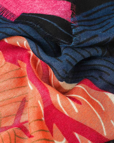 Chloe Abstract Forest in Black Autumn/Winter Scarf