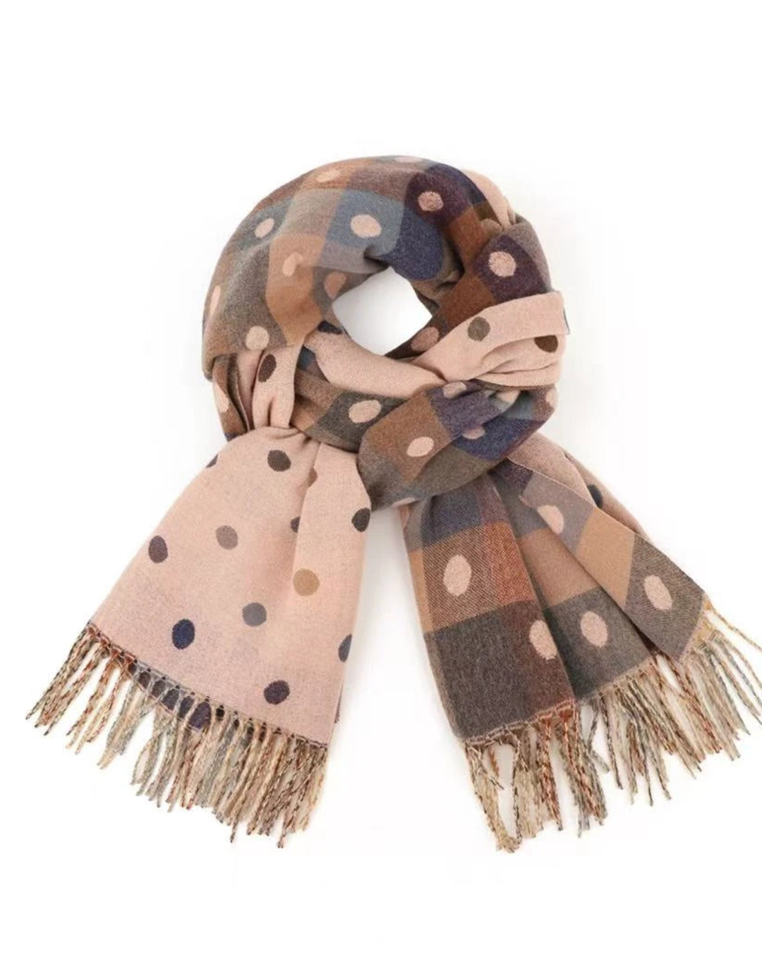 Spotty Dotty Blush Pink Winter Scarf