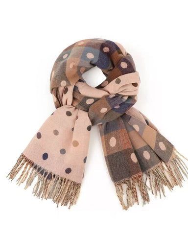 Spotty Dotty Blush Pink Winter Scarf