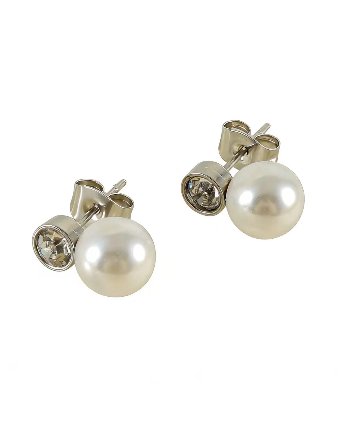 Matilda Delicate Pearl Stud Earring in Silver