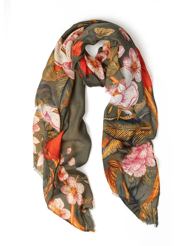 Anna Japanese Botanical in Moss Autumn/Winter Scarf