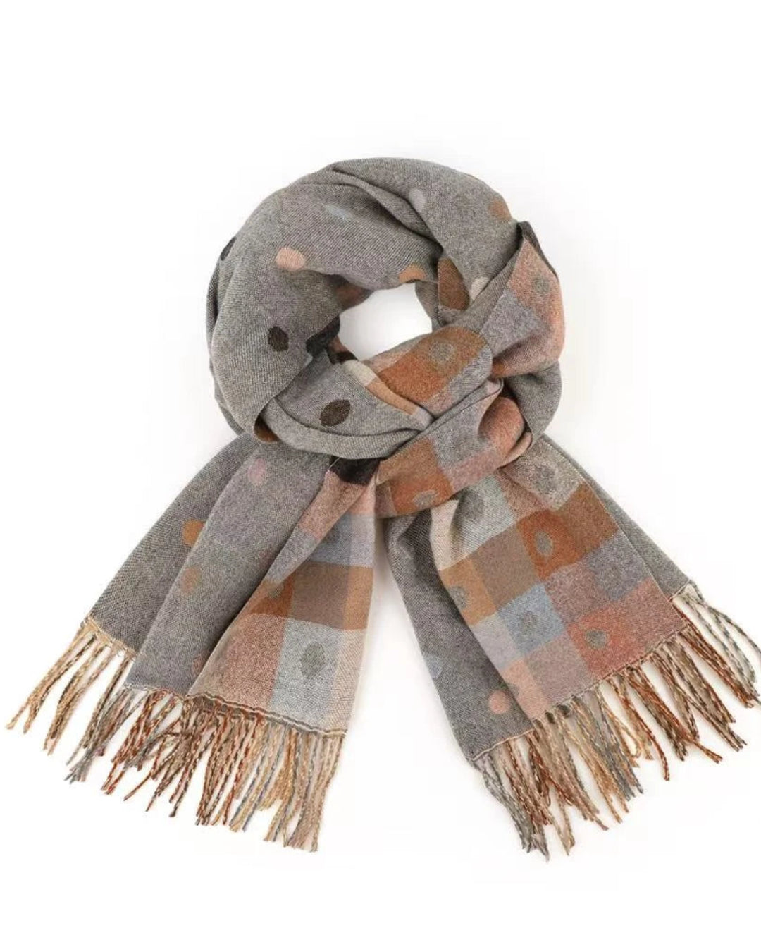 Spotty Dotty Grey Winter Scarf