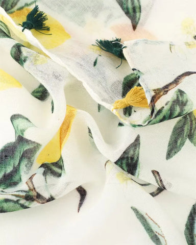 Lucy Lemon Floral Lightweight Scarf