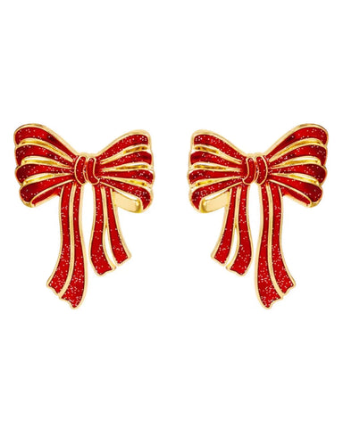 PRE SALE ARRIVING 15 NOV- Bow Christmas Earring in Red & Gold