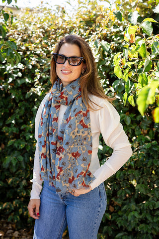 Francie Floral Wool Scarf