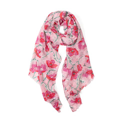 Emma in Pink Floral Lightweight Scarf