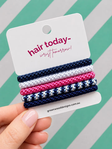 Hair Elastics Pack - Blueberry Muffin