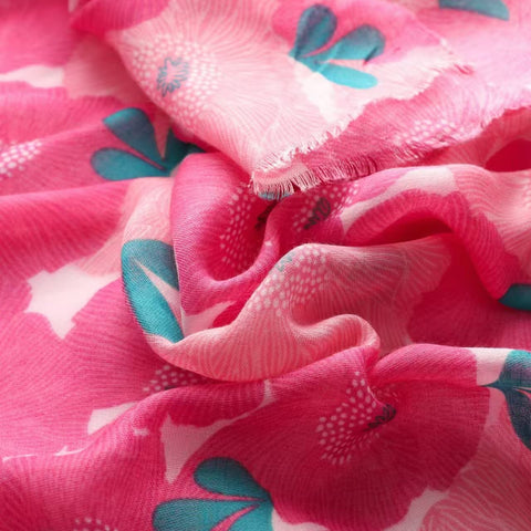 Tracey Floral Lightweight Scarf in pink