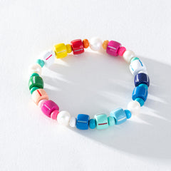 Freshwater Pearl & Colourful Enamel Stacking Bracelet Collection