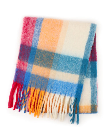warm scarf, winter scarf, bright scarf, chunky scarf
