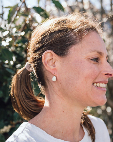 Alice White Enamel Drop Earrings