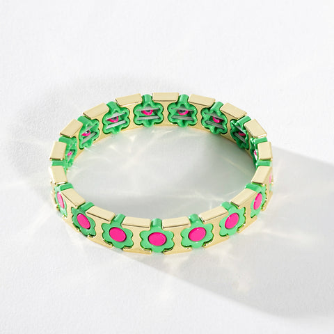 Gold Enamel Stacking Bracelet Collection