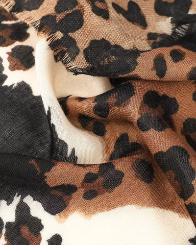 Georgia Animal Print in Black Autumn/Winter Scarf