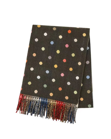 Spotty Dotty Olive Green Winter Scarf