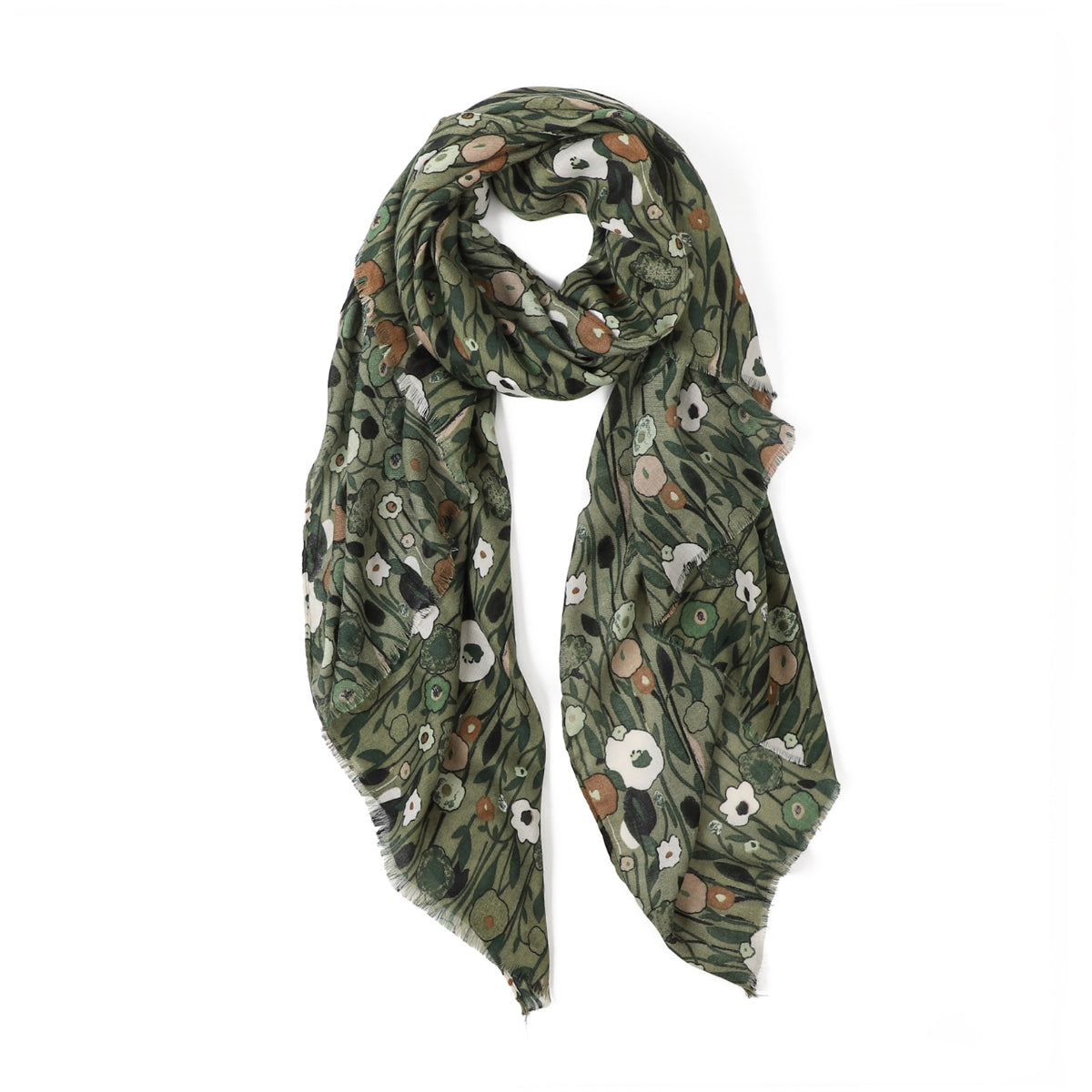 Frieda Floral in Green Autumn/Winter Scarf