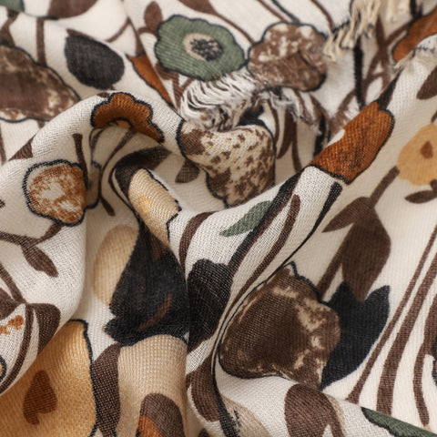 Frieda Floral in Cream Autumn/Winter Scarf
