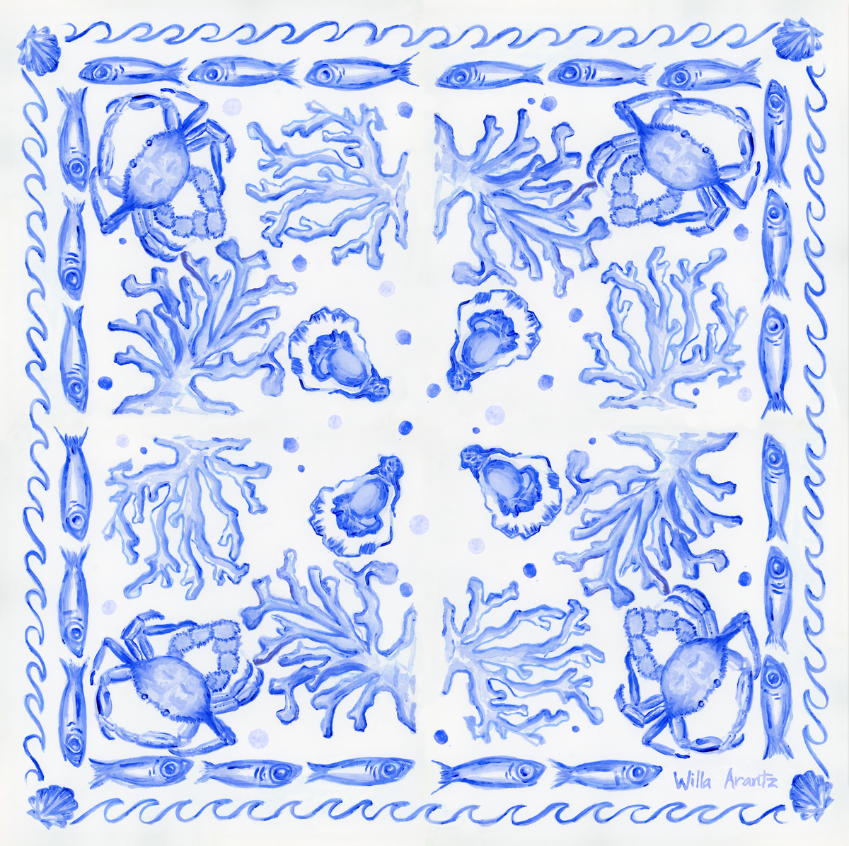 Willa Arantz Collaboration Silk Scarf - Amalfi