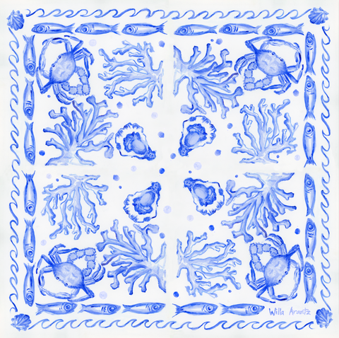 Willa Arantz Collaboration Silk Scarf - Amalfi