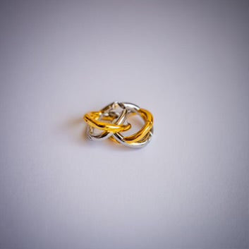 Wanda Gold & Silver Twist Hoop Earrings