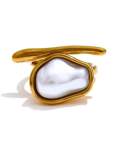 Asha Faux Pearl Statement Ring