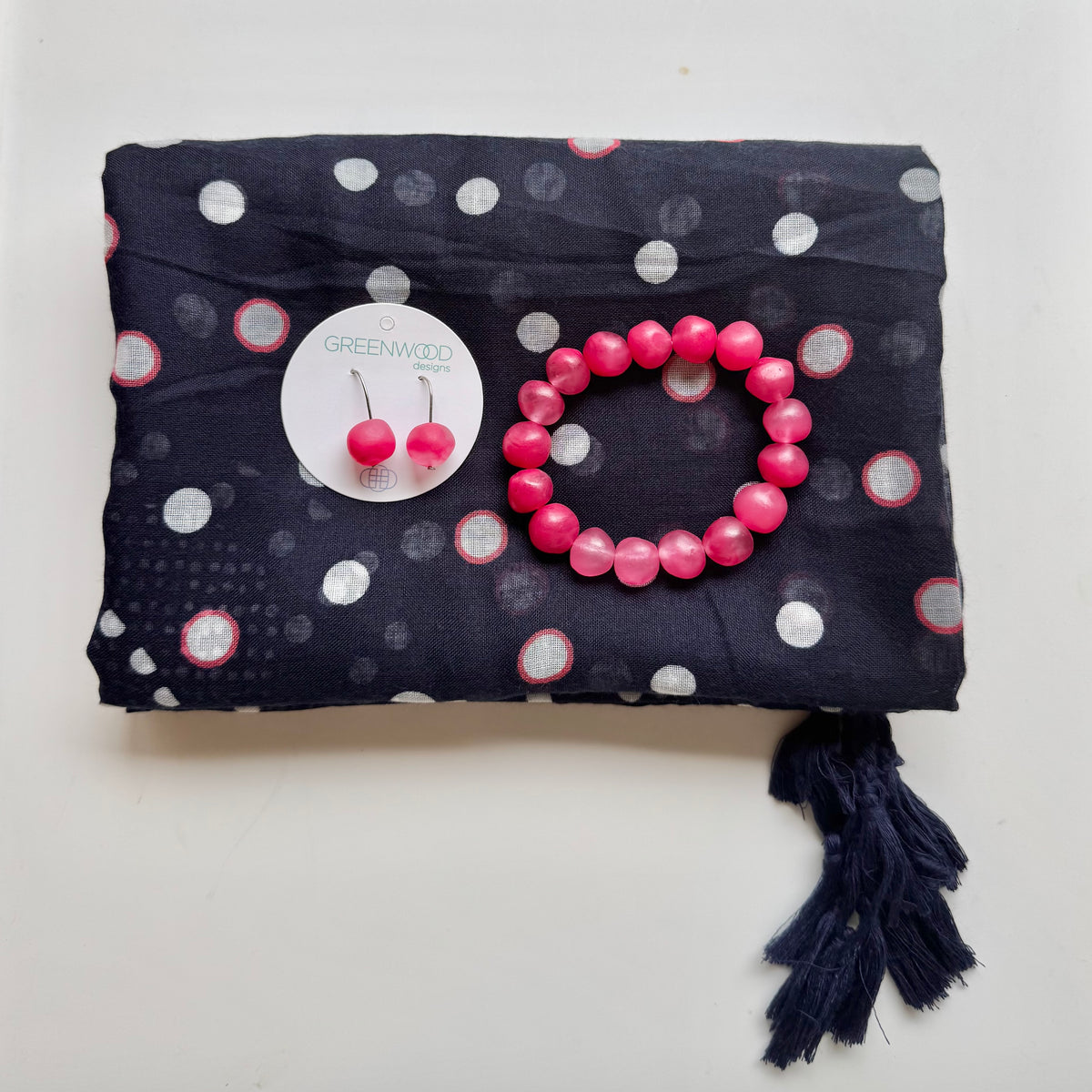 $50 Dana Pink Scarf & Jewellery Bundle