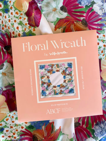 Willa Arantz Collaboration Silk Scarf - Floral Wreath