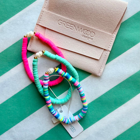 $25 Milly Heishi Freshwater Pearl Bracelet Bundle