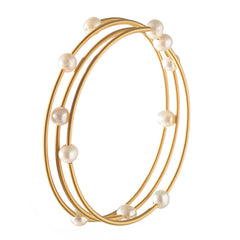 Freshwater Pearl Stainless Steel Gold Cuff Bracelets