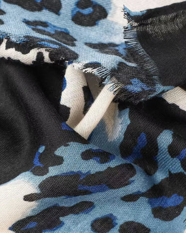 Georgia Animal Print in Navy Autumn/Winter Scarf