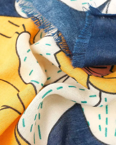 Bella Botanical in Navy Autumn/Winter Scarf