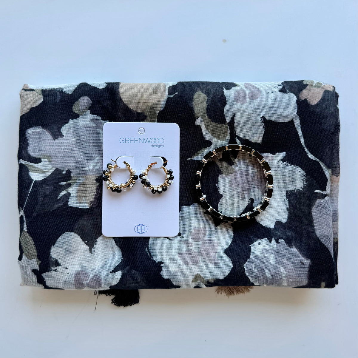 $70 Sienna (Black) Scarf and Jewellery Gift Pack