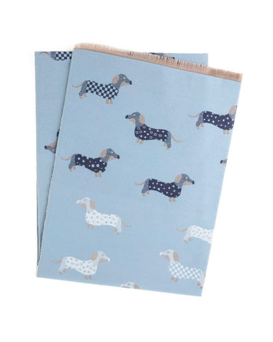 PRE SALE ARRIVING 12 JUNE Reversible Dachshund Print Winter Scarf – Blues