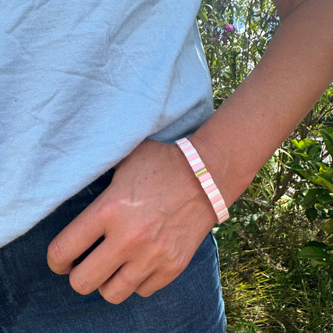 Gold Enamel Stacking Bracelet Collection