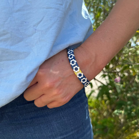 Gold Enamel Stacking Bracelet Collection