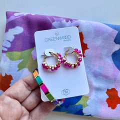 $70 Ruby (brights) Scarf and Jewellery Gift Pack