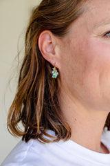 Hoop Earring, Aqua Earring, Delicate Earring, Pretty Earring