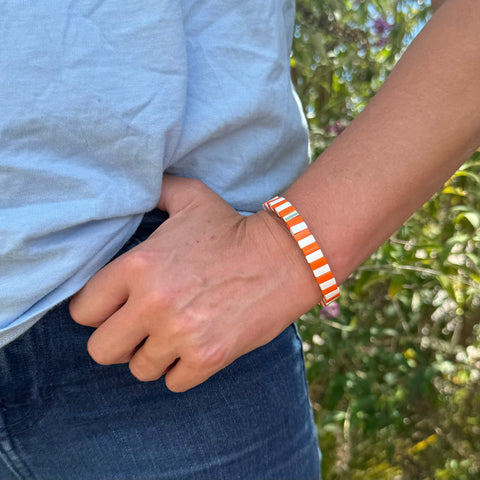 Gold Enamel Stacking Bracelet Collection