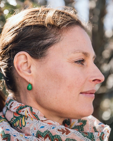 Alice Green Enamel Drop Earrings