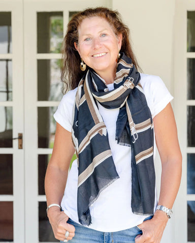 geometric scarf, black scarf, autumn scarf, winter scarf, bold scarf