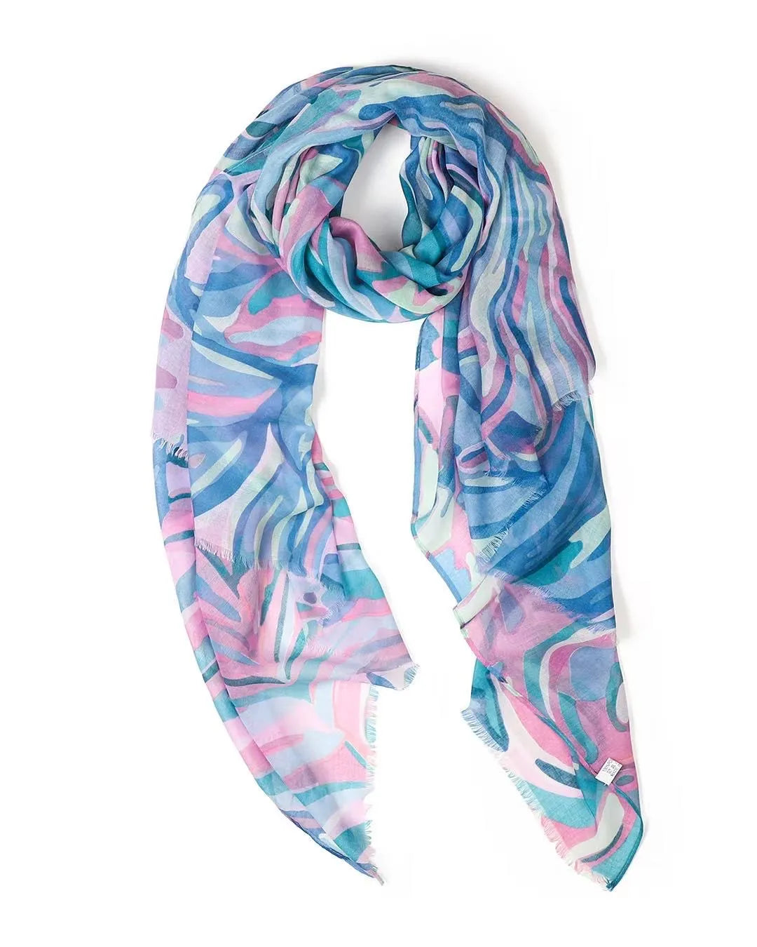 Colorful scarf with abstract pattern on a white background