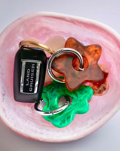 Star Keyring, Pretty Keyring, Feminine Keyring, Chunky Keyring, Resin Keyring