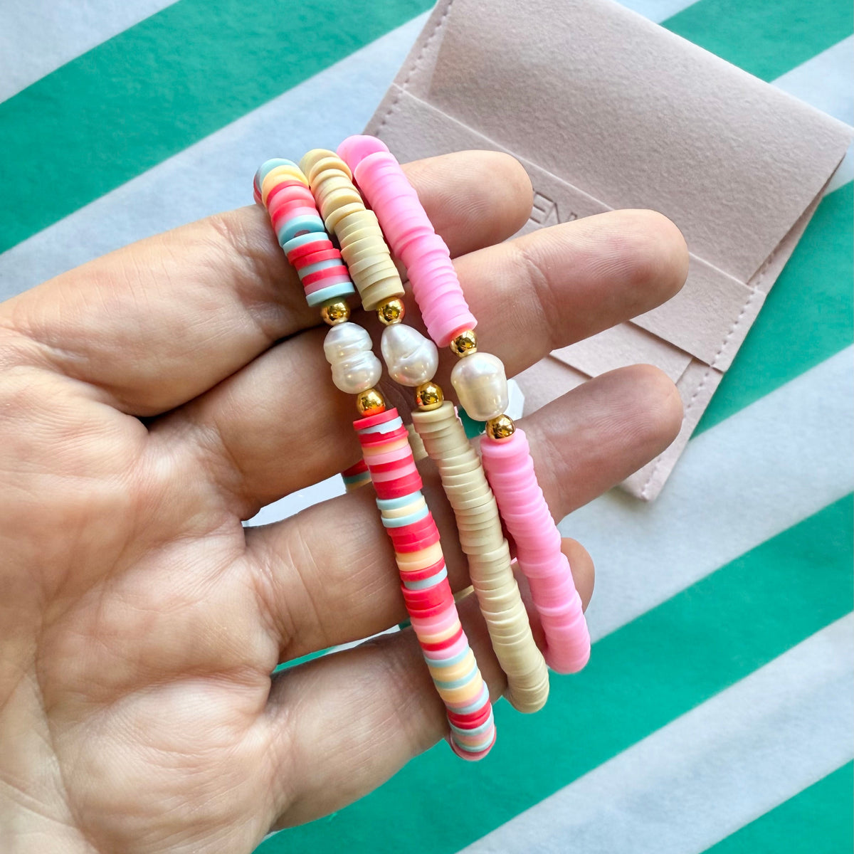 $25 Charlotte Heishi Freshwater Pearl Bracelet Bundle