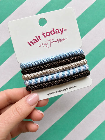 Hair Elastics Pack - Sarsaparilla