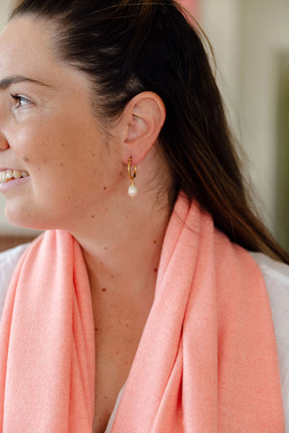 Classic pearl earring, hoop earring, everyday earring, beautiful earring