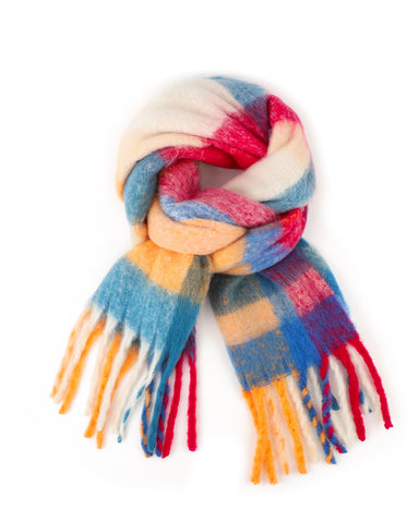 warm scarf, winter scarf, bright scarf, chunky scarf