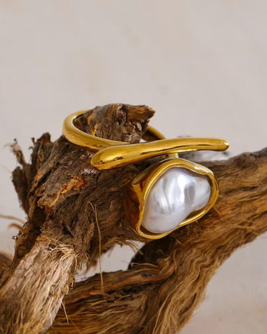 Asha Faux Pearl Statement Ring